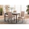 Baxton Studio Andrew Modern 5-Piece Beige Upholstered Grid-tufting Dining Set 123-5255-6809 - alternate 2